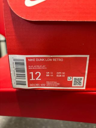 Nike Dunk Low Retro blue jay/university gold tg 46