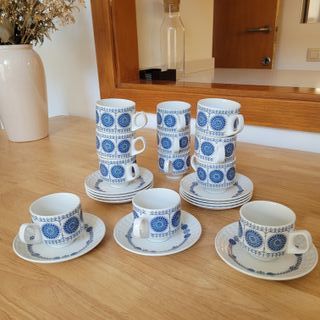 Juego Tazas Café Pontesa Castilian Azul/Blanco