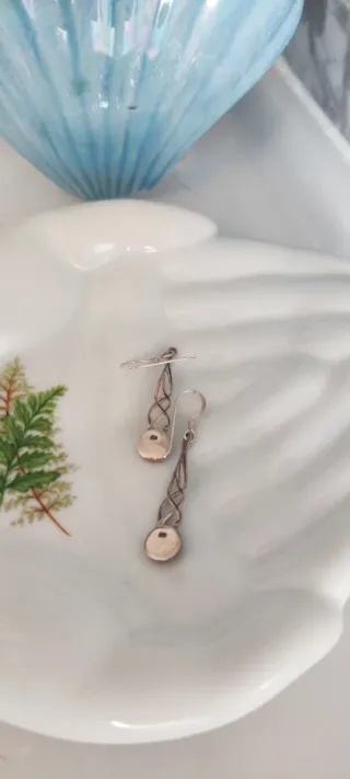 Pendientes lágrima azul de plata