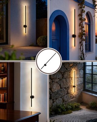 MULANDI aplique pared LED 90cm negro 4000K