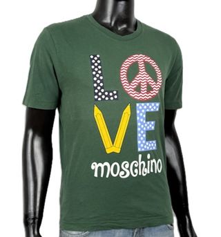 T-shirt Love Moschino Uomo S Verde Stampa LOVE