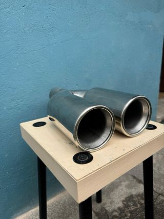 Cola de escape doble redonda acero inox