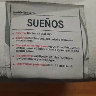 Colchón viscoelástico 105x190