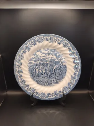 🇬🇧 Plato de porcelana inglés Staffordshire azul