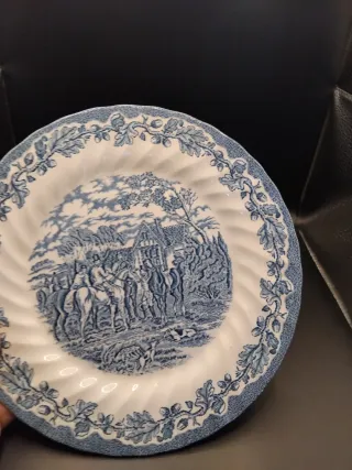 🇬🇧 Plato de porcelana inglés Staffordshire azul