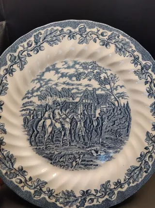 🇬🇧 Plato de porcelana inglés Staffordshire azul