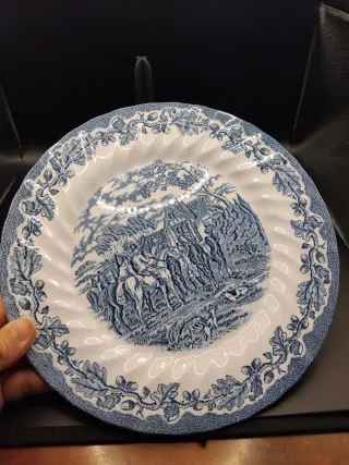 🇬🇧 Plato de porcelana inglés Staffordshire azul