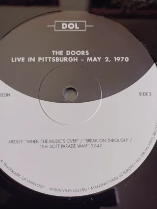 The Doors Live in Pittsburgh 1970 Vinilo