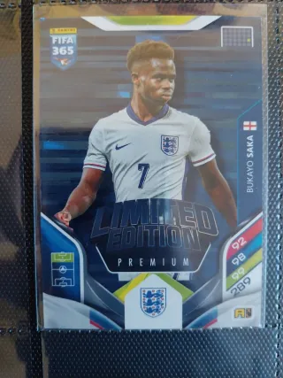 Carta Panini FIFA 365 Bukayo Saka Edición Limitada