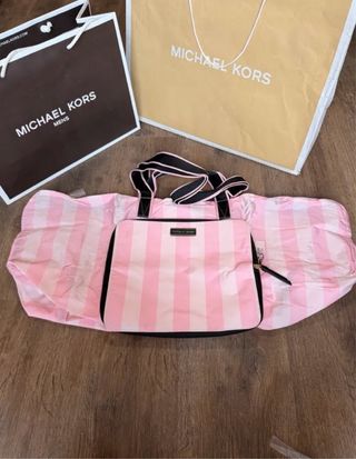 Bolso de viaje Victoria's Secret rosa y blanco