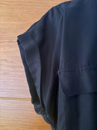 Vestido camisero corto Pull&Bear negro T.L