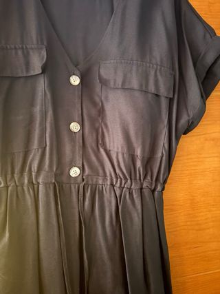 Vestido camisero corto Pull&Bear negro T.L