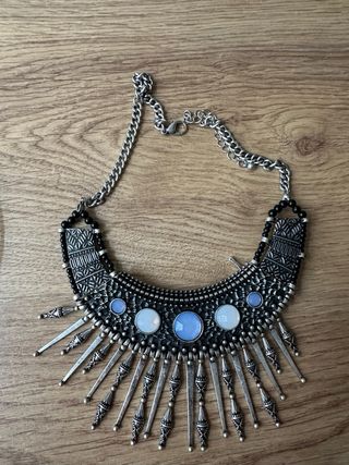 Lote 6 collares plata y multicolor
