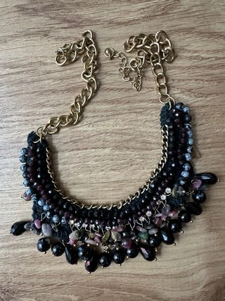 Lote 6 collares plata y multicolor