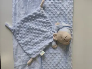 Mantita y dudú bebé azul