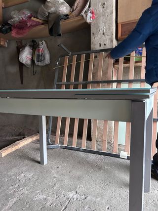 Mesa de comedor extensible cristal y metal