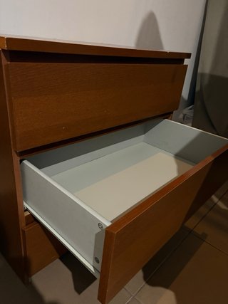 Cómoda IKEA MALM 3 cajones roble