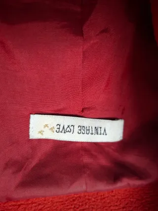 Abrigo Vintage Love Rojo Talla Única