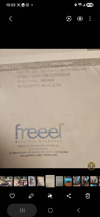 Bicicleta eléctrica plegable Freeel Z03 azul