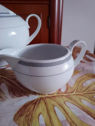 Sopera y salsera de porcelana