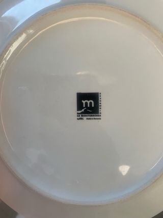 Vajilla cerámica peces azul y blanco