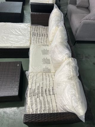 CONJUNTO DE JARDÍN MARRÓN/BLANCO 194CM*
