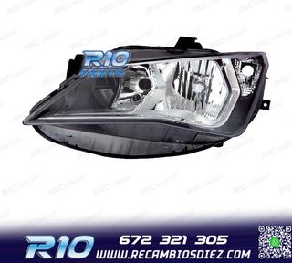 FARO IZQ PARA SEAT IBIZA 12-17 FONDO OSCURO + CROMO