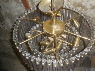 Lámpara Venini 3 Niveles Cañas de Cristal Murano