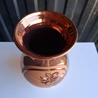 Jarrón Mallorquín Cerámica Dorado