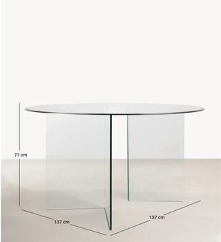 Mesa redonda comedor cristal