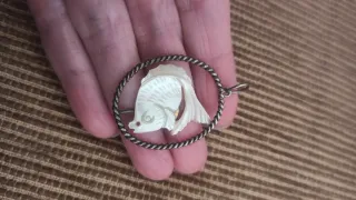 Colgante Plata y Nácar Antiguo Pez