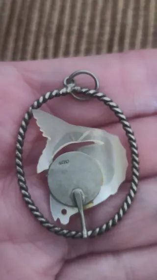 Colgante Plata y Nácar Antiguo Pez