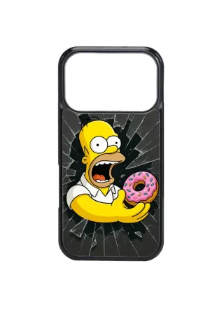 Cover custodia Homer Simpson con donut per iPhone