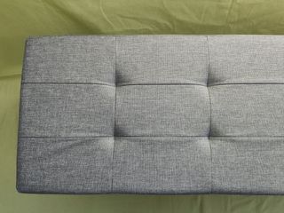 Banco baúl plegable con almacenaje, gris - Nuevo