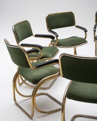 8 Sillas Space Age Tubulares Doradas