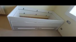 Cama juvenil DUO con Estanterías a juego y  Comoda