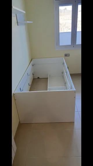 Cama juvenil DUO con Estanterías a juego y  Comoda