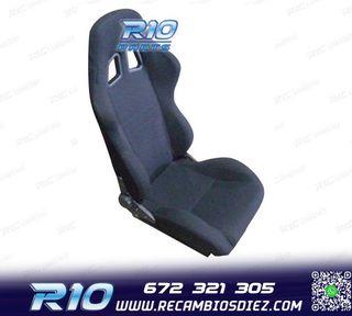 KIT ASIENTO DEPORTIVO SEMI BAQUET MONTECARLO TELA NEGRO