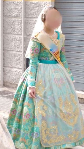 Vestido Fallera Niña 8-12 Años Verde