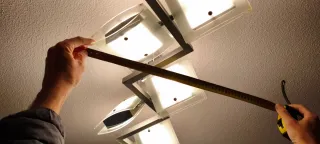 Lámpara de techo 6 luces cristal y metal