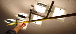 Lámpara de techo 6 luces cristal y metal