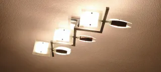 Lámpara de techo 6 luces cristal y metal