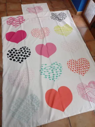 Colcha Ikea Corazones Cama 90