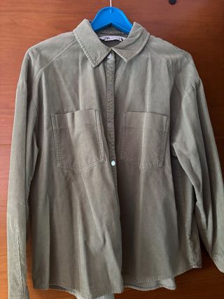 Sobrecamisa micropana mujer Zara verde