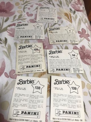 7 Cromos Barbie 1986