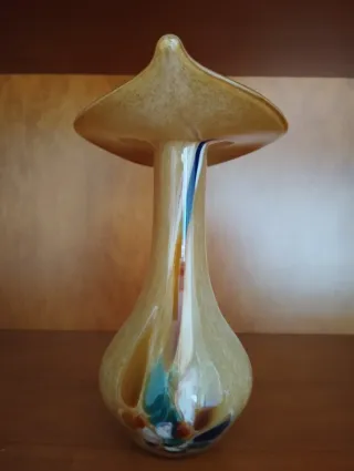 Jarrón de cristal soplado multicolor