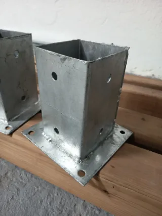 4 Basi per Pergole in Legno 9x9 Galvanizzato