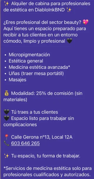 Cabina de estetica, masajes y micro pigmentación