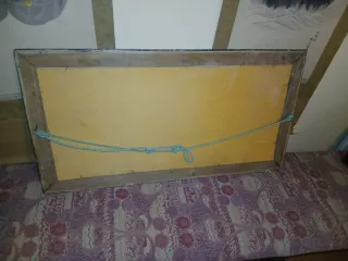 Cuadro antiguo de San José y Niño con Ángeles