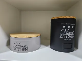 2 Scatole Cucina Metallo/Legno